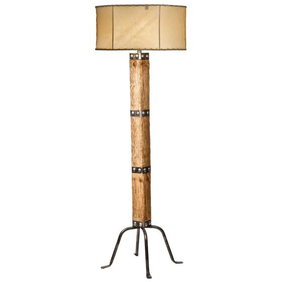 Hacienda Natural Wood Floor Lamp shown in Light Finish. 24" pictured shade sold separately.