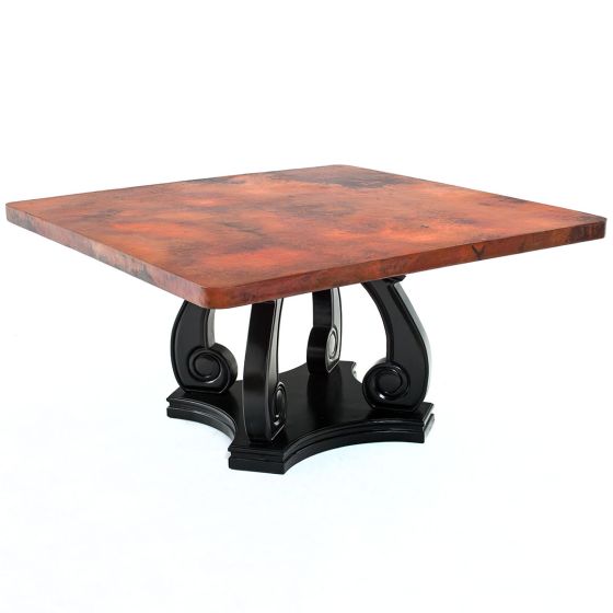 Hammered Copper Scroll Dining Table