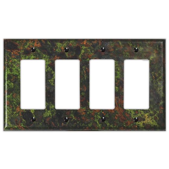 Irish Moss 4 Rocker/GFI Copper Switch Plate