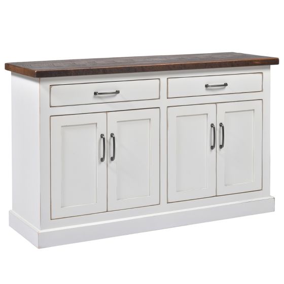 Kimberley 4 Door Weathered Wood Buffet - Light Brown Top Finish