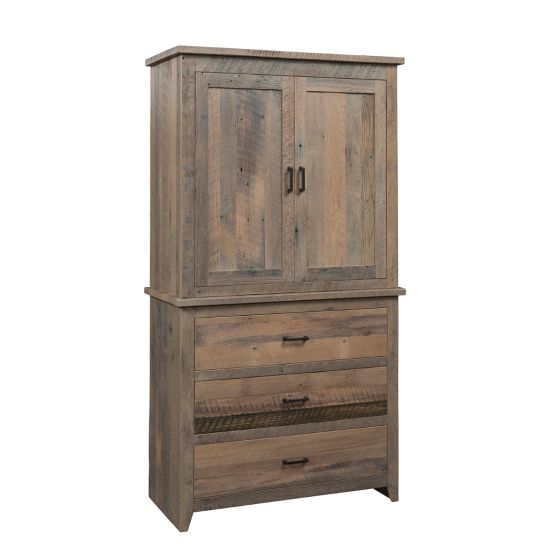 Midland Modern Rustic Barn Wood Armoire - Ol' Yeller Finish