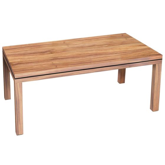 Modern Rustic Banded Farm Table shown in Golden Walnut with Ebony Mahogany Banded Accent