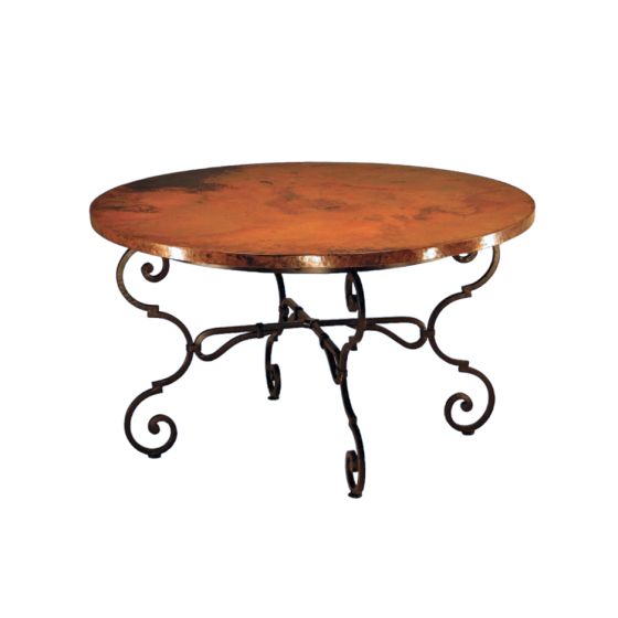 Monica Hammered Copper Round Dining Table