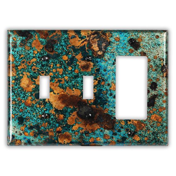 Mystic Topaz 2 Toggle 1 Rocker/GFI Copper Switch Plate