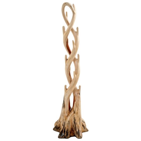 Natural Free Form Log Coat Rack - Double - Natural Clear Finish