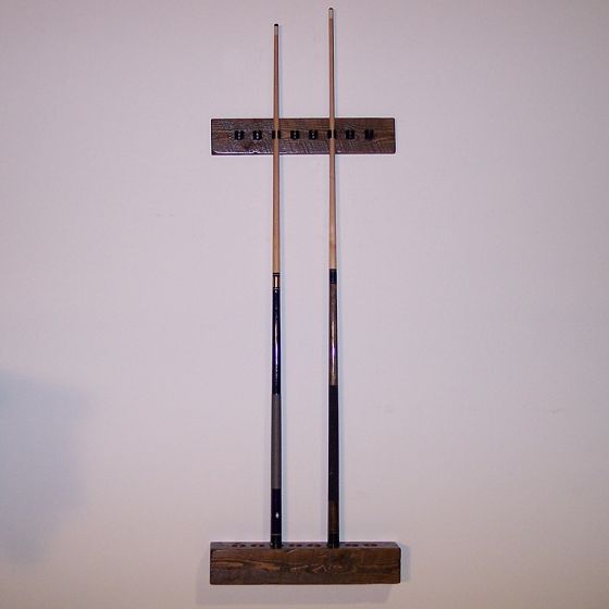 Barnwood 2 Piece Wall Cue Rack - Dark Finish
