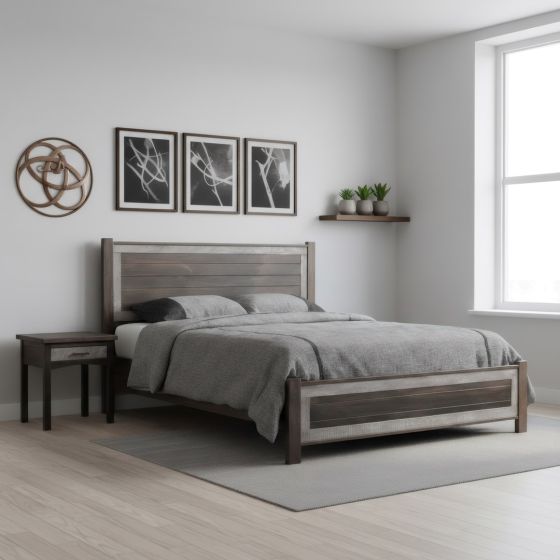 Modern Rustic Nightstand: Some lifestyle images are created with AI for visualization purposes. Crafted from natural solid wood, each piece is unique and will vary.