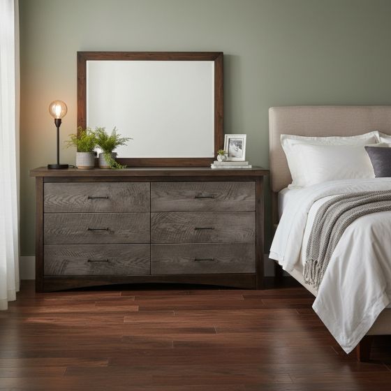 Modern Rustic Dresser: Some lifestyle images are created with AI for visualization purposes. Crafted from natural solid wood, each piece is unique and will vary.