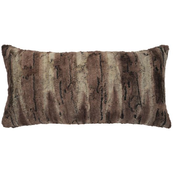 Pewter Fox Cuddle Fur Rectangle Decor Pillow