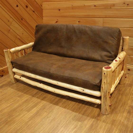 Rust Valley Red Cedar Log Futon - Palomino Tobacco Futon Cover