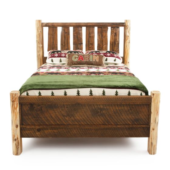 River Rustic Live Edge Slab Barnwood Bed