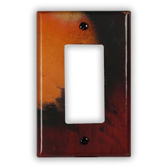 Rojo y Negro 1 Rocker/GFI Copper Switch Plate