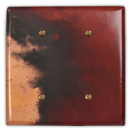 Rojo y Negro 2 Blank Copper Switch Plate