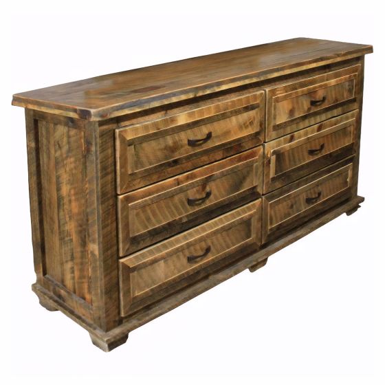 Rural Root 6 Drawer Weathered Wood Dresser