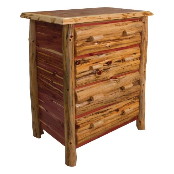 Rust Valley Red Cedar Log 4 Drawer Chest