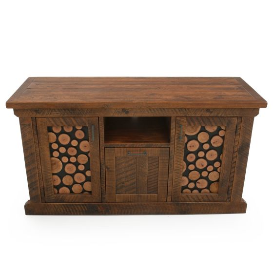Rustic Campfire Barnwood TV Stand