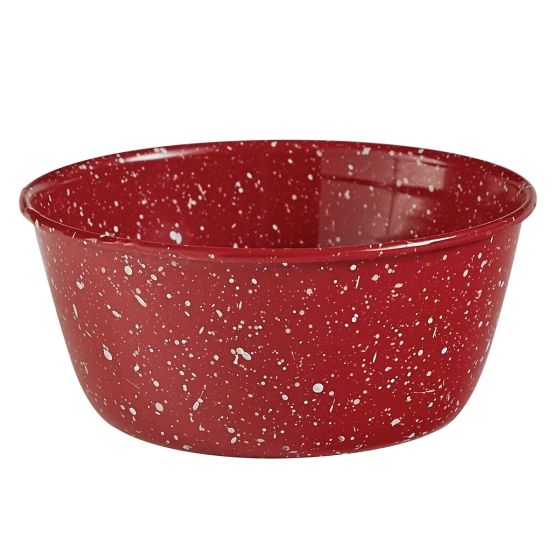 Rustic Red Granite Enamel Soup Bowl