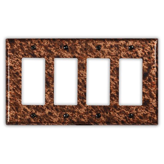 Sandstorm 4 Rocker/GFI Copper Switch Plate