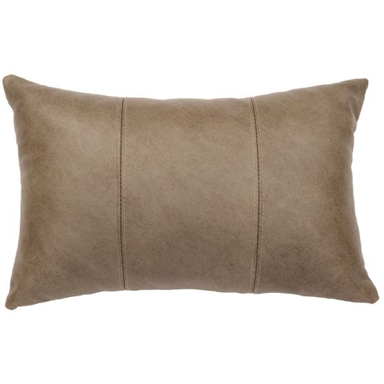 Silver Fox Leather Rectangle Decor Pillow