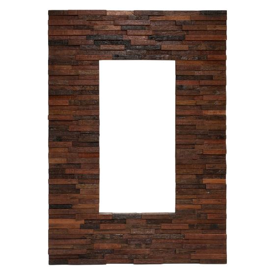 Stacked Block Wood Mirror