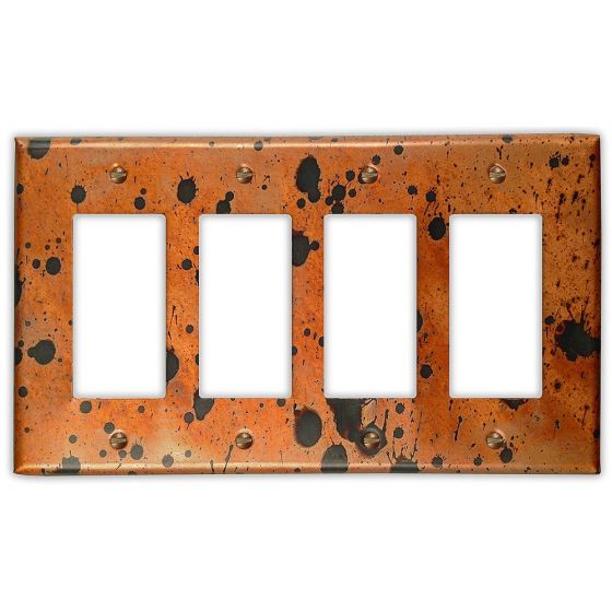 Sunburst 4 Rocker/GFI Copper Switch Plate