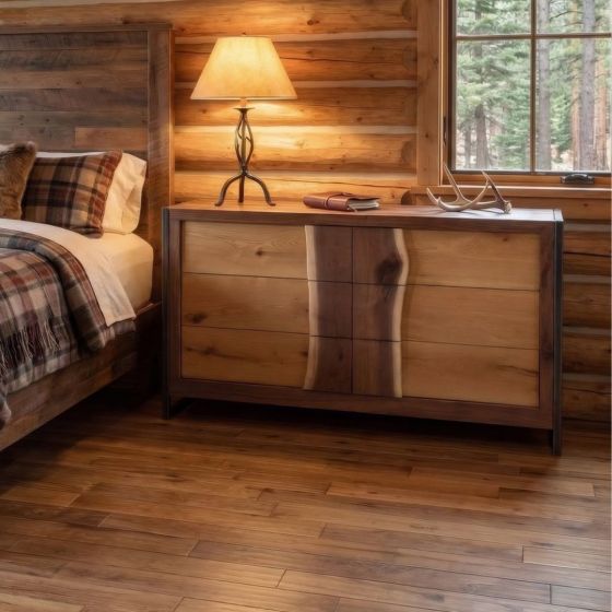 Rustic Dresser: Some lifestyle images are created with AI for visualization purposes. Crafted from natural solid wood, each piece is unique and will vary.