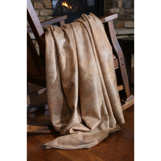 Tobacco Faux Leather Throw