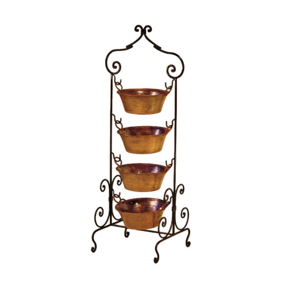 Tuscany Hammered Copper Tub Storage Stand