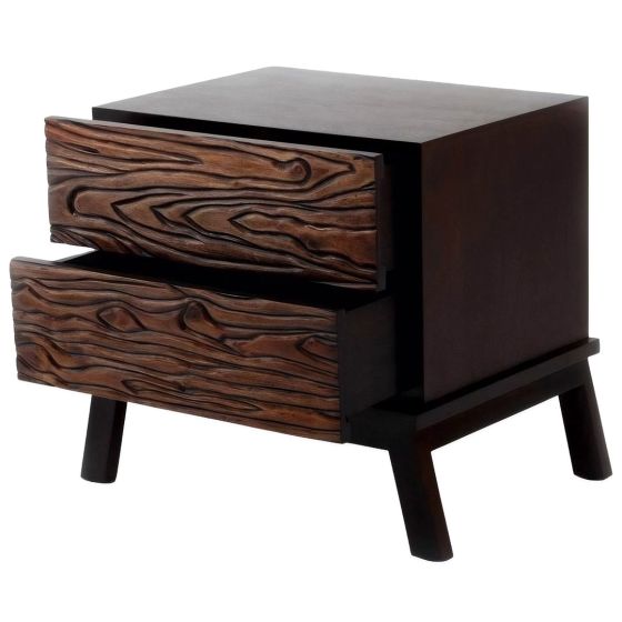 Urban Rustic Mahogany 2 Drawer End Table