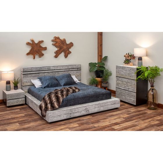 Urban Rustic Reclaimed Wood Platform Bed