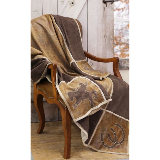 Western Grid Microsuede Throw