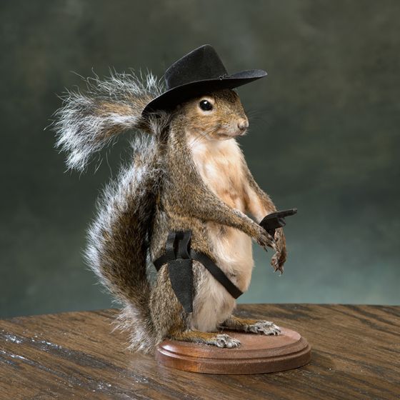 Gunslinger Squirrel Taxidermy Mount