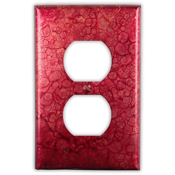 Wine Red 1 Outlet Copper Switch Plate