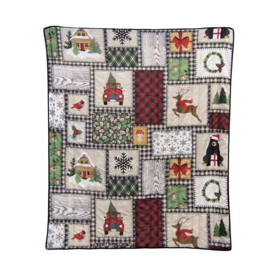 Winter Cottage Throw Blanket
