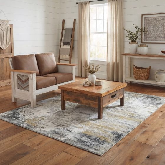 Barnwood Coffee Table: Some lifestyle images are created with AI for visualization purposes. Crafted from natural solid wood, each piece is unique and will vary.