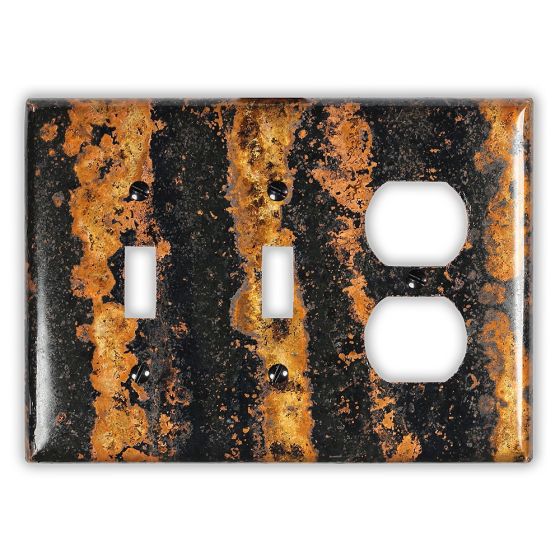 Zebra 2 Toggle 1 Outlet Copper Switch Plate
