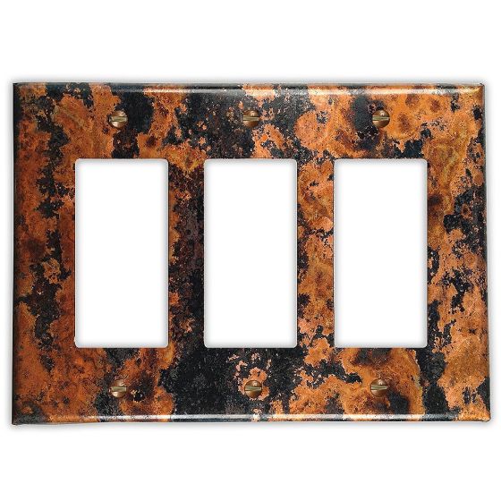 Zebra 3 Rocker/GFI Copper Switch Plate