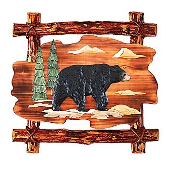 Roaming Bear Rustic Wood Art