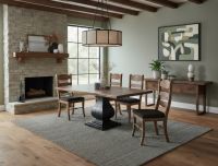 Modern Rustic Wood Dining Table: Some lifestyle images are created with AI for visualization purposes. Crafted from natural solid wood, each piece is unique and will vary.