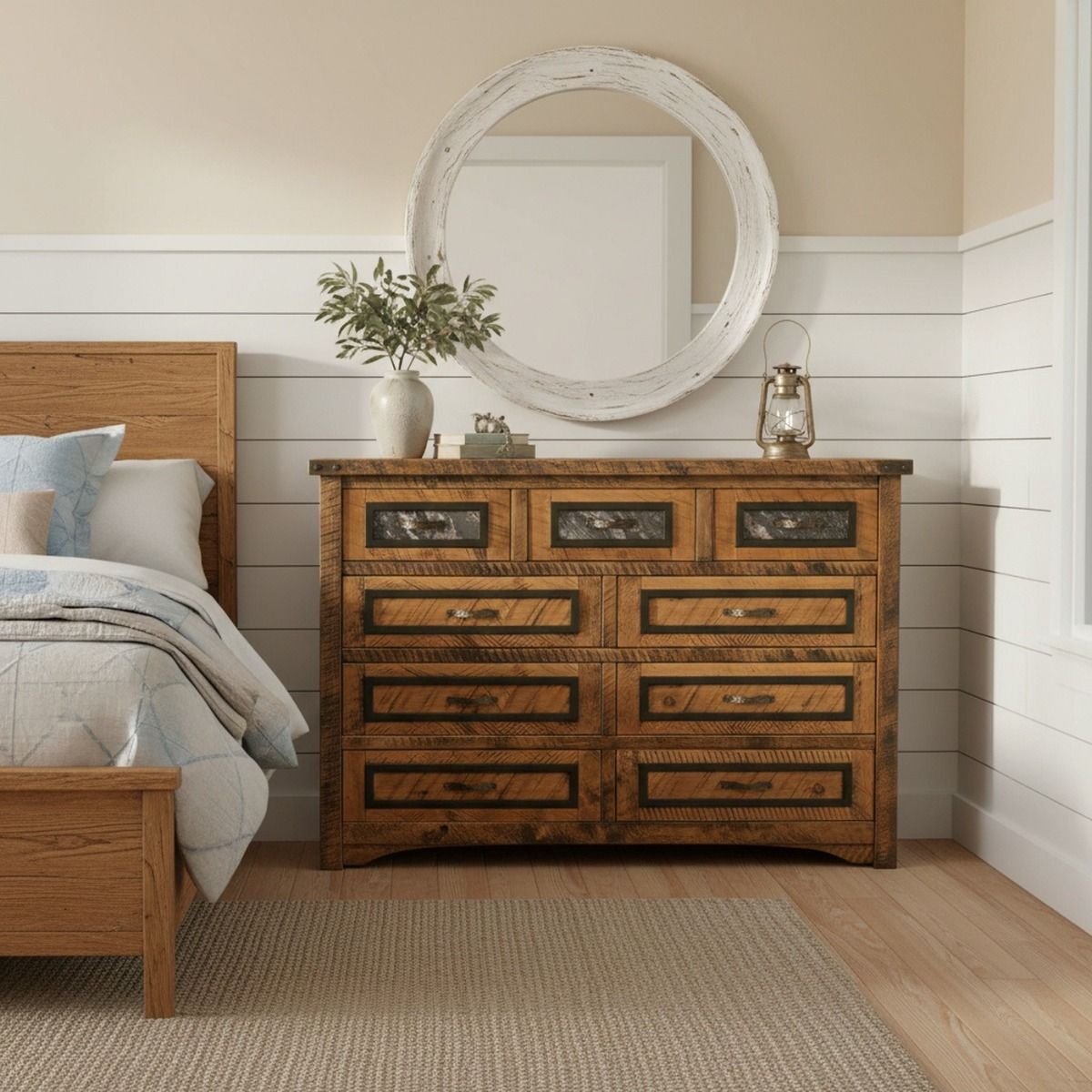 Black Granite 9 Drawer Dresser