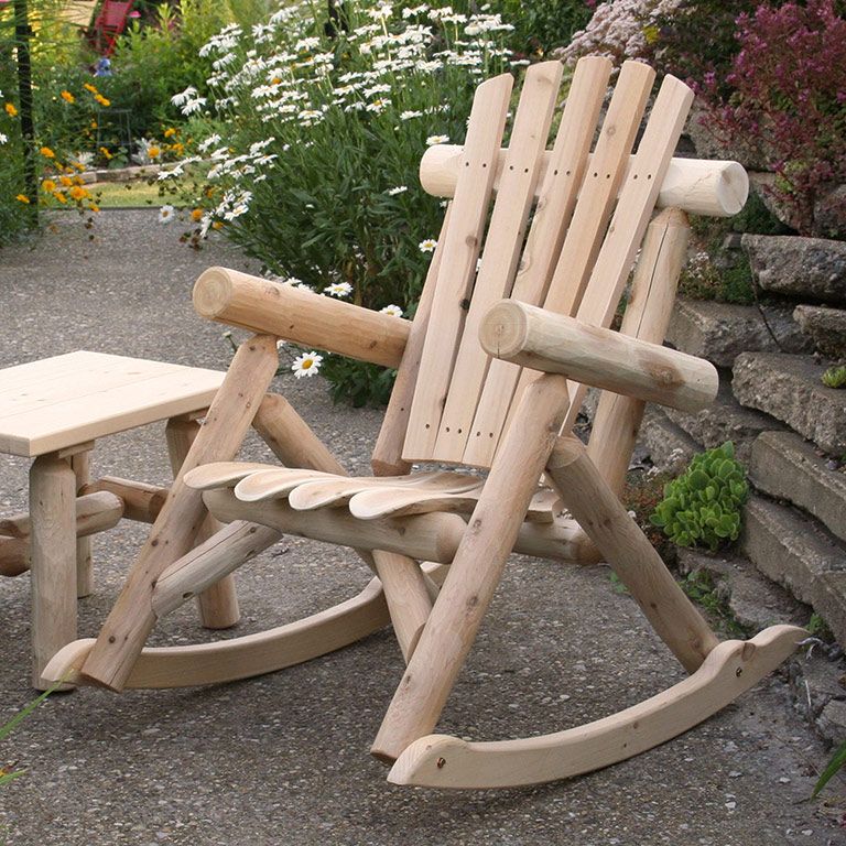 直筆サイン入りFragile Rocking Chair君の花 Contoured Comfort Log Rocking Chair