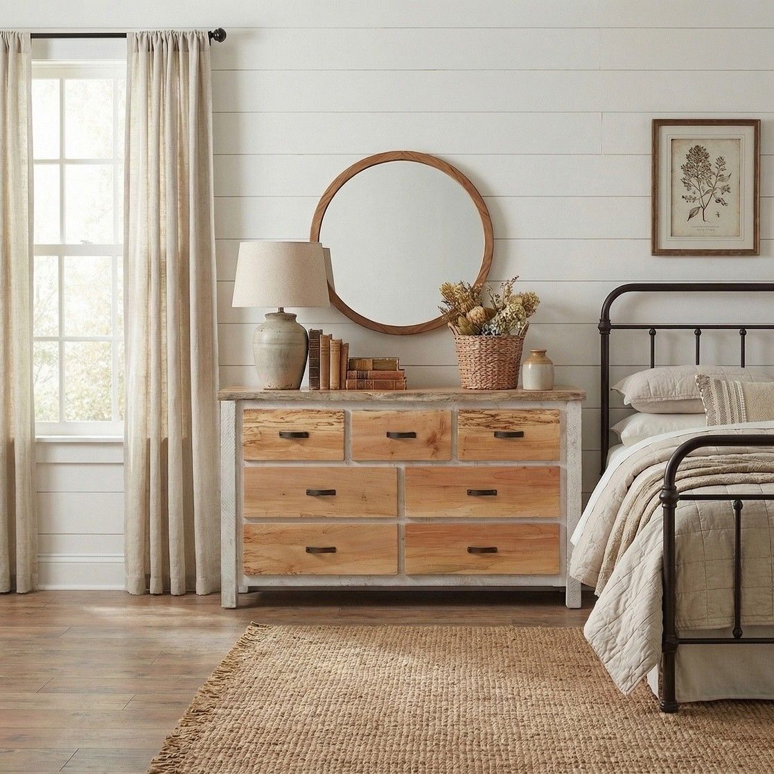 Coastal Chevron Cottage Barnwood Dressers