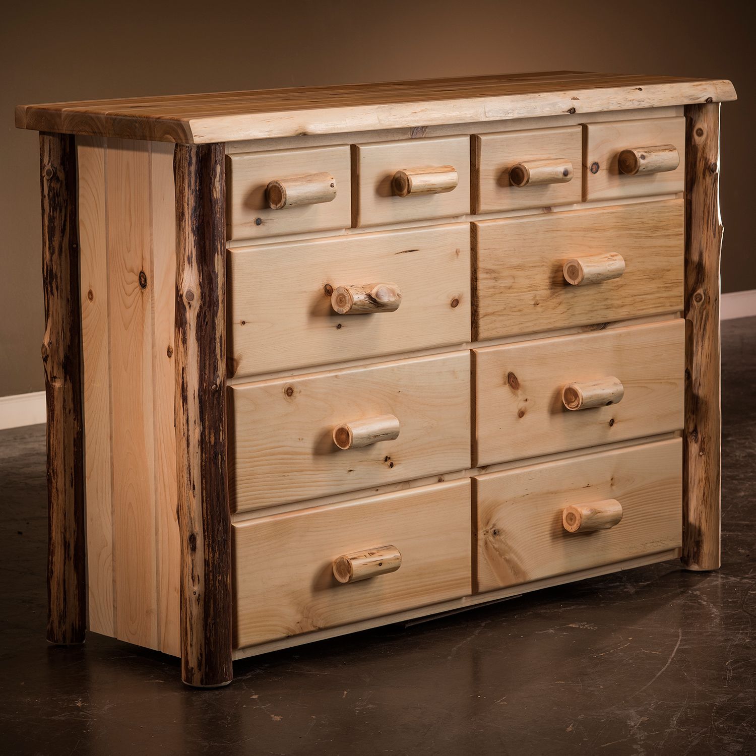 10 drawers dresser Cedar Lake Frontier Drawer Log Style BIS-28-08-24 French Blue Dresses & Size:17.5 - XL Unique Design