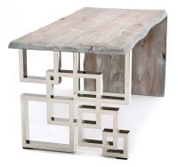 Live Edge Desk - Alder - Waterfall - Distressed Gray