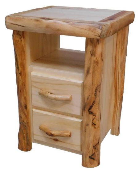 BEARTOOTH ASPEN TIMBERLINE 2 DRAWER LOG NIGHTSTANDS