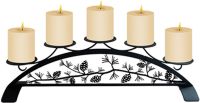 Wrought Iron Pincone Table Top Pillar Holder