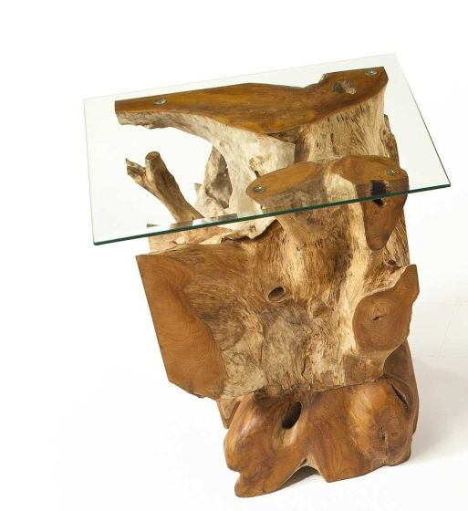 Naturally Rustic Teak Root End Table