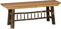 Rustic Hickory Log Farm Bench