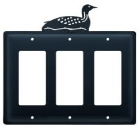 Wrought Iron Loon Triple GFI Cover