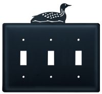 Wrought Iron Loon Triple Switch Cover